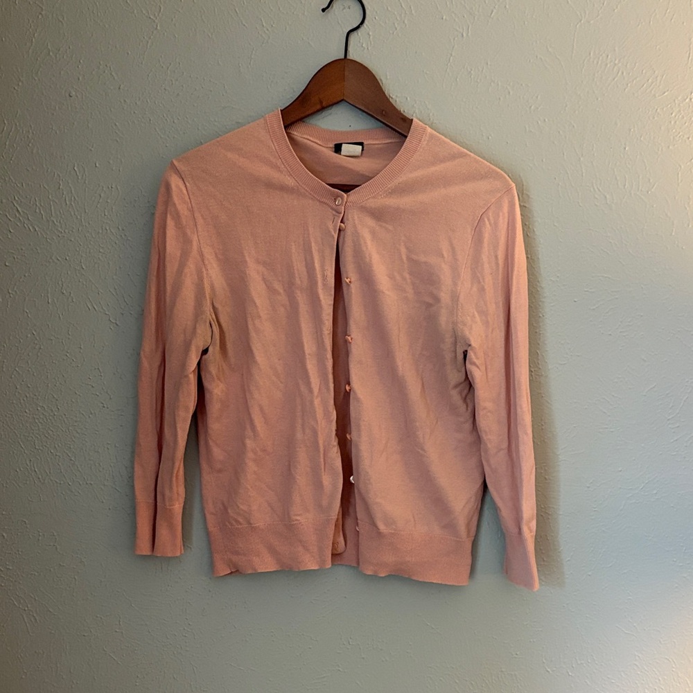 JCrew Pink Jackie Button-Up Cardigan
